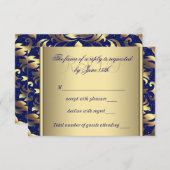 Royal Blue and Gold Wedding RSVP (Vorne/Hinten)