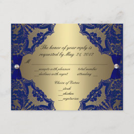 Royal Blue and Gold Wedding RSVP