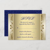 Royal Blue and Gold Wedding RSVP (Vorne/Hinten)