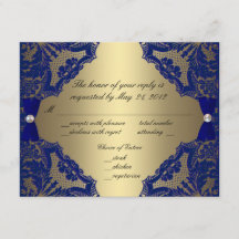 Royal Blue and Gold Wedding RSVP