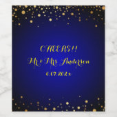 Royal Blue and Gold Weditation Wine Label Weinetikett (Einzelnes Label)