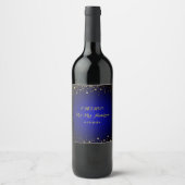 Royal Blue and Gold Weditation Wine Label Weinetikett (Vorderseite)