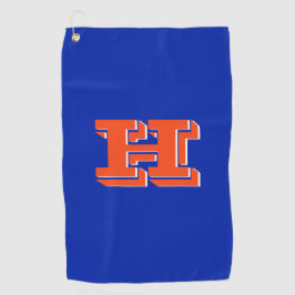 Royal Blue and Orange College Colors Golf Towel Golfhandtuch