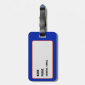 Royal Blue and Orange Varsity School Monogram Gepäckanhänger (Rückseite vertikal)