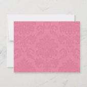 Royal Blue and Pink Damask Wedding UAWG RSVP Karte (Rückseite)