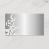 Royal Blue and Silver Blüh Platzkarte (Rückseite)