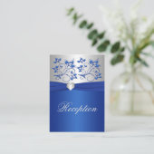 Royal Blue and Silver Enclosure Card Begleitkarte (Stehend Vorderseite)