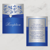 Royal Blue and Silver Enclosure Card Begleitkarte (Vorne/Hinten)