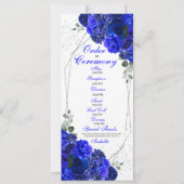 Royal Blue and Silver Floral Quinceanera Programm (Rückseite)
