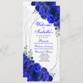 Royal Blue and Silver Floral Quinceanera Programm (Vorne/Hinten)