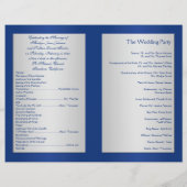 Royal Blue and Silver Floral Wedding Program (Rückseite)