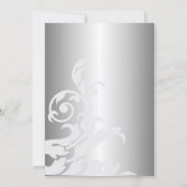 Royal Blue and Silver Geblüht Brautparty Einladung (Rückseite)