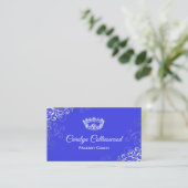 Royal Blue and Silver Pageant Coach Business Card Visitenkarte (Stehend Vorderseite)