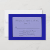 Royal Blue and Silver Tone RSVP Card (Vorderseite)