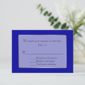 Royal Blue and Silver Tone RSVP Card (Stehend Vorderseite)