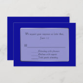 Royal Blue and Silver Tone RSVP Card (Vorne/Hinten)