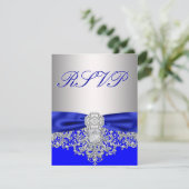 Royal Blue and Silver UAWG Response Card RSVP Karte (Stehend Vorderseite)