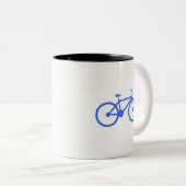 Royal Blue and White Bicycle Zweifarbige Tasse (VorderseiteRechts)