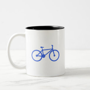 Royal Blue and White Bicycle Zweifarbige Tasse