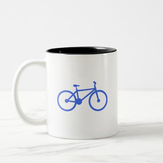 Royal Blue and White Bicycle Zweifarbige Tasse (Links)