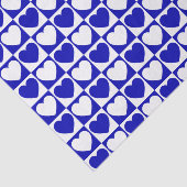 Royal Blue and White Checkered Muster mit Herz Seidenpapier (Ausschnitt)