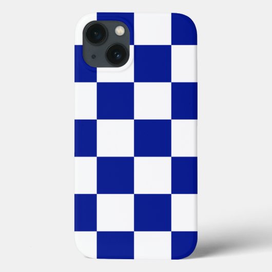 Royal Blue and White Checkered Pattern Case-Mate iPhone Hülle (Rückseite)