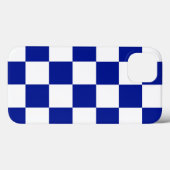 Royal Blue and White Checkered Pattern Case-Mate iPhone Hülle (Rückseite (Horizontal))