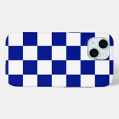 Royal Blue and White Checkered Pattern Case-Mate iPhone Hülle (Rückseite (Horizontal))