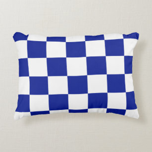 Royal Blue and White Checkered Pattern Dekokissen