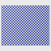 Royal Blue and White Checkered Pattern Geschenkpapier (Flach)