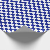 Royal Blue and White Checkered Pattern Geschenkpapier (Ecke)