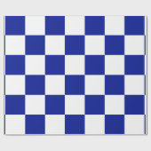 Royal Blue and White Checkered Pattern Geschenkpapier (Flach)