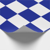 Royal Blue and White Checkered Pattern Geschenkpapier (Ecke)