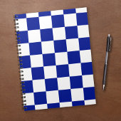 Royal Blue and White Checkered Pattern Notizblock