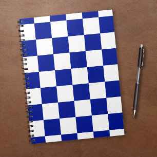 Royal Blue and White Checkered Pattern Notizblock