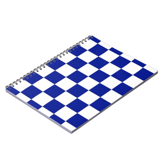 Royal Blue and White Checkered Pattern Notizblock (Linke Seite)