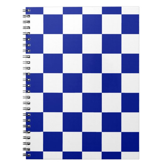 Royal Blue and White Checkered Pattern Notizblock (Vorderseite)