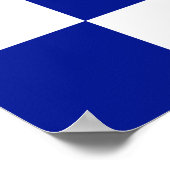 Royal Blue and White Checkered Pattern Poster (Ecke)