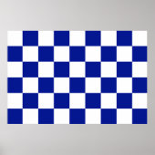 Royal Blue and White Checkered Pattern Poster (Vorne)