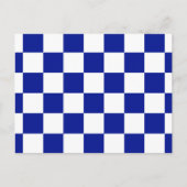 Royal Blue and White Checkered Pattern Postkarte (Vorderseite)