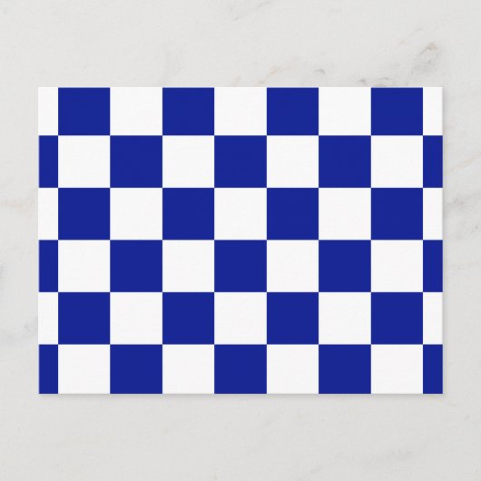 Royal Blue and White Checkered Pattern Postkarte (Vorderseite)