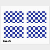 Royal Blue and White Checkered Pattern Rechteckiger Aufkleber (Blatt)
