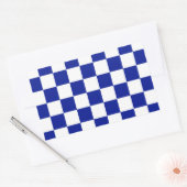 Royal Blue and White Checkered Pattern Rechteckiger Aufkleber (Umschlag)