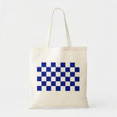 Royal Blue and White Checkered Pattern Tragetasche (Vorne)