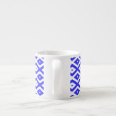 Royal blue and white diamond pattern espressotasse (Rückseite)