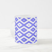Royal blue and white diamond pattern mattglastasse (Vorderseite Links)