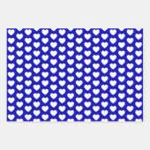 Royal Blue and White Hearts Geschenkpapier Set (Vorderseite 2)