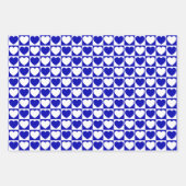 Royal Blue and White Hearts Geschenkpapier Set (Vorderseite)