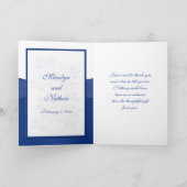 Royal Blue and White Joined Hearded Danke-Card Dankeskarte (Innenseite)