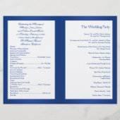 Royal Blue and White Joined Hearts Wedding Program (Rückseite)